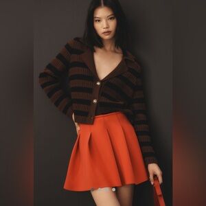 Maeve Pleated Scuba Mini Skirt